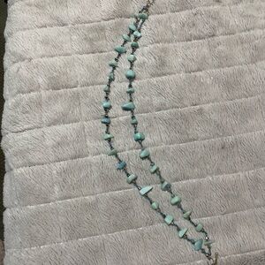 Blue double strand necklace